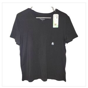 4/25 Reitmans Black Short Sleeve T Shirt Large Cotton Tencel Modal NWT